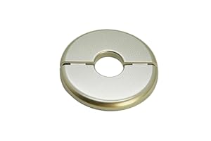 CAcoverVA 1 Piece Wall Split Flange, Self-Adhesive Escutcheon Plate for 22mm/0.87" Dia Pipe, ABS Round Plumbing Cover Plates for Bathroom Kitchen Toilet Faucet, Gold