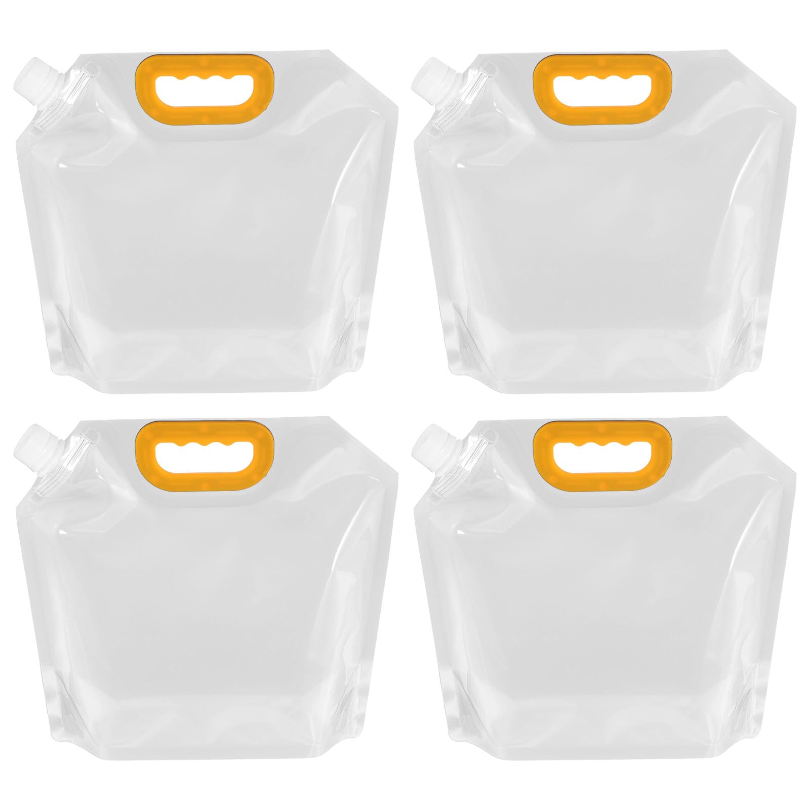 PATIKIL 4 Pack 2.5L/0.66 Gallon Collapsible Water Container Bags, Clear, Plastic, Flexible, Reusable, Transparent, Space Saving, Leakproof, Daily Use, Camping, Hiking, Emergency Storage