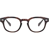 Kursan Small Round Black Glasses for Women Men Thick Frame Fashion Clear Lens Blue Light Glasses