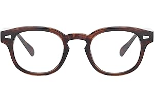 Kursan Small Round Black Glasses for Women Men Thick Frame Fashion Clear Lens Blue Light Glasses