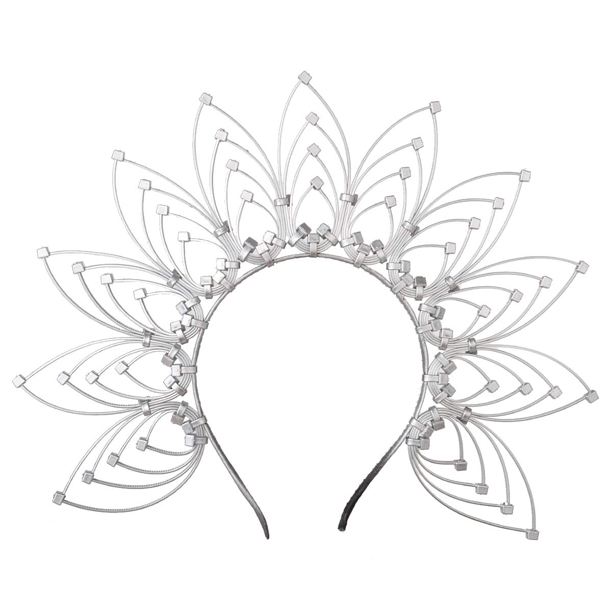 GRACEART Sunburst Halo Gold Crown Headband Costume Party Hair Accessories (A-silver) โ image 1