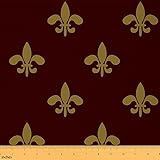 Feelyou Fleur De Lis Fabric by The Yard, Vintage