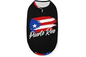 SONGTINGDMPO Vintage Puerto Rico Flag Dog Clothes Pullover Dog Shirts Soft Pet Vest Tank Top for Small Medium Dogs & Cats L