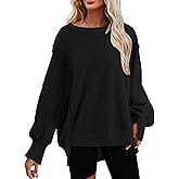 SHEWIN Womens Oversized Reverse Seam Sweatshirt Casual Long Sleeve Pullover Tops Lightweight Loose Crewneck Sweatshirts