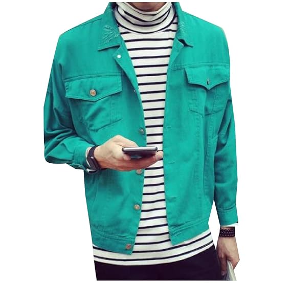 turquoise denim jacket mens