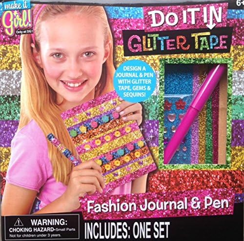 Fashion Journal for Girls Design Your Own Glitter Journal and Pen Create Your Own Writing Style "The Best Way for a Girl to Express Herself!"