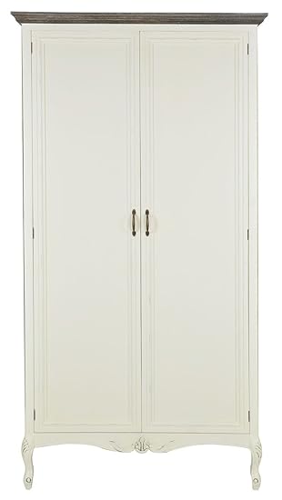 Derrys French Shabby Chic Style Hand Carved Double Wardrobe Wood