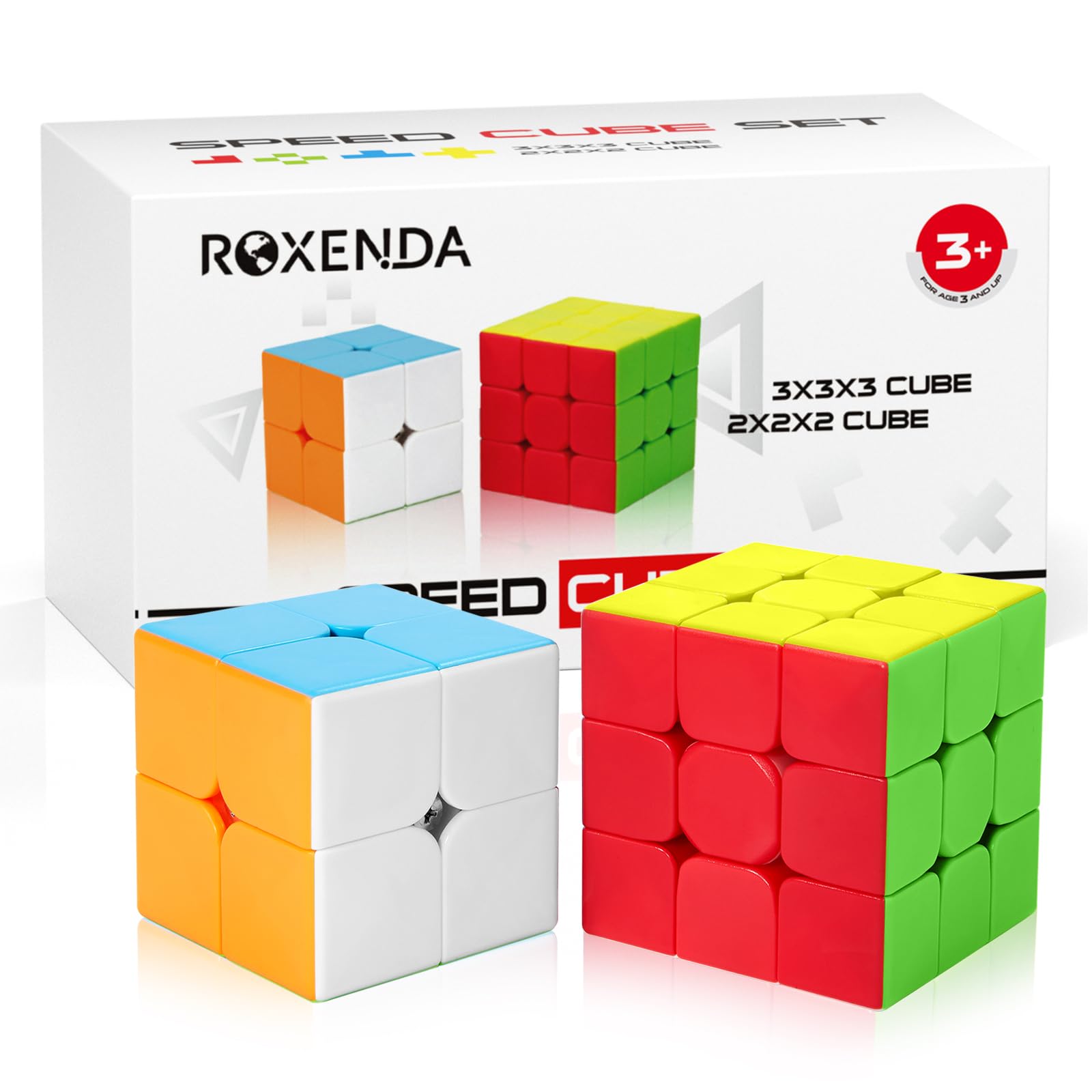 ROXENDA Speed Cube Set, 2X2 3X3 Speed Cube Original Fast Cube with Instruction (Stickerless) โ image 1