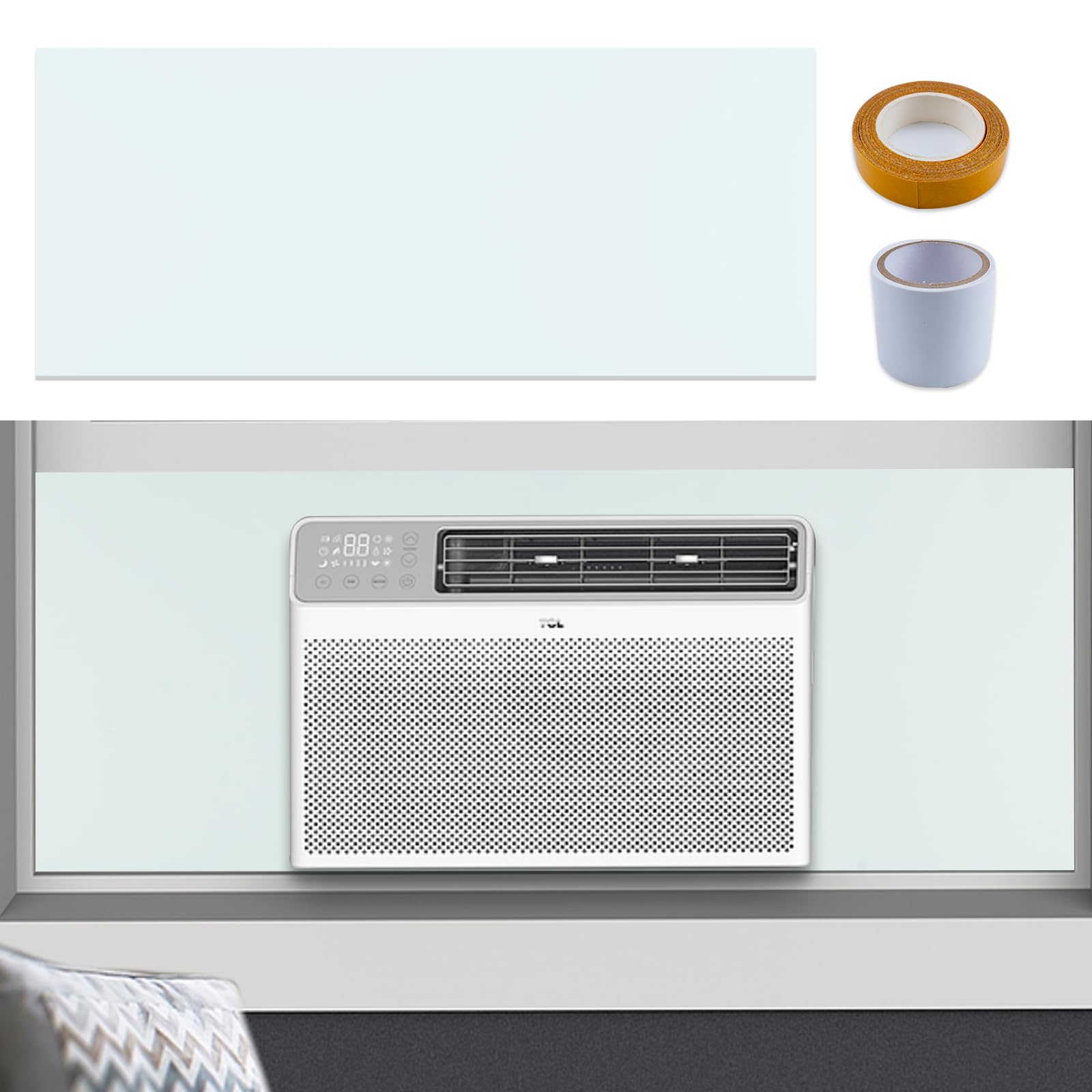 Photo 1 of Window Air Conditioner,Side Insulated Foam Panel, Summer/Winter Heat and Draft Insulating,One-Piece Full Surround Insulation Panels Window Seal 03SBR001WHITE” (White)