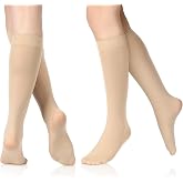 SATINIOR 6 Pairs Ice Skating Socks for Women Knee High Nylon | Tight High Knee Nylon Socks for Skating Activities Women and Girls, Compatible with Ice Skates and Roller Skates