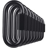 BEWISHOME D Shape Locking Carabiner, Black Quick Links Chain Links, Heavy Duty Durable Chain Connector,Black HDK03