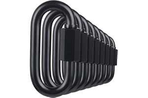 BEWISHOME D Shape Locking Carabiner, Black Quick Links Chain Links, Heavy Duty Durable Chain Connector,Black HDK03