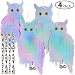 Ohuhu 4-Pack Bird Scare Owls Reflective Owl Deterrent, Effective Hanging Bird Repellent Devices to Keep Birds Away from Your House Window Garden, Bonus 4 X Reflective Spiral Rods