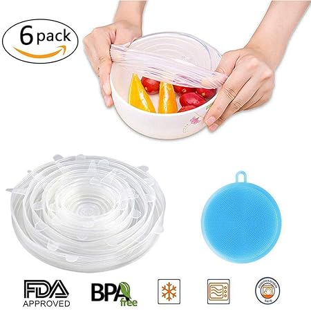Tapas elásticas de silicona, 6 unidades de varios tamaños de ...