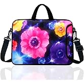14-Inch Laptop Shoulder Bag Sleeve Case With Handle For 13" 13.3" 14" 14.1" Netbook/Macbook Air Pro (Colourful Flower)