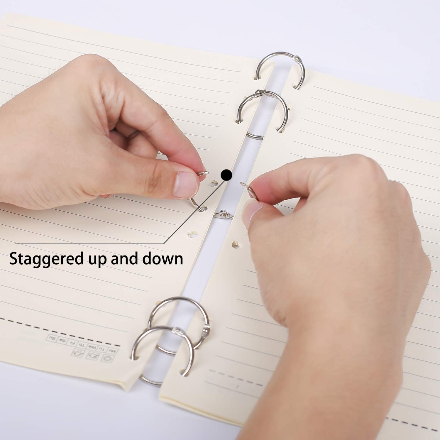 120Pack 1 Inch Binder Rings, Loose Leaf Binder Rings Office Book Rings, Nickel Plated Steel Binder Rings, Key Chain Key Rings, Metal Book Rings for School, Home or Office : Office Products