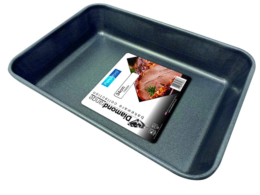 Diamond 7003 34cm Roaster 340 x 245 x 65mm, Steel