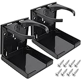 2pcs Foldable Cup Holder Adjustable Wall Mounted Cup Holder 60-100MM Wall Car Desk Drink Holder for Home Trucks RVs Vans Boats Campers Caravans (Black)