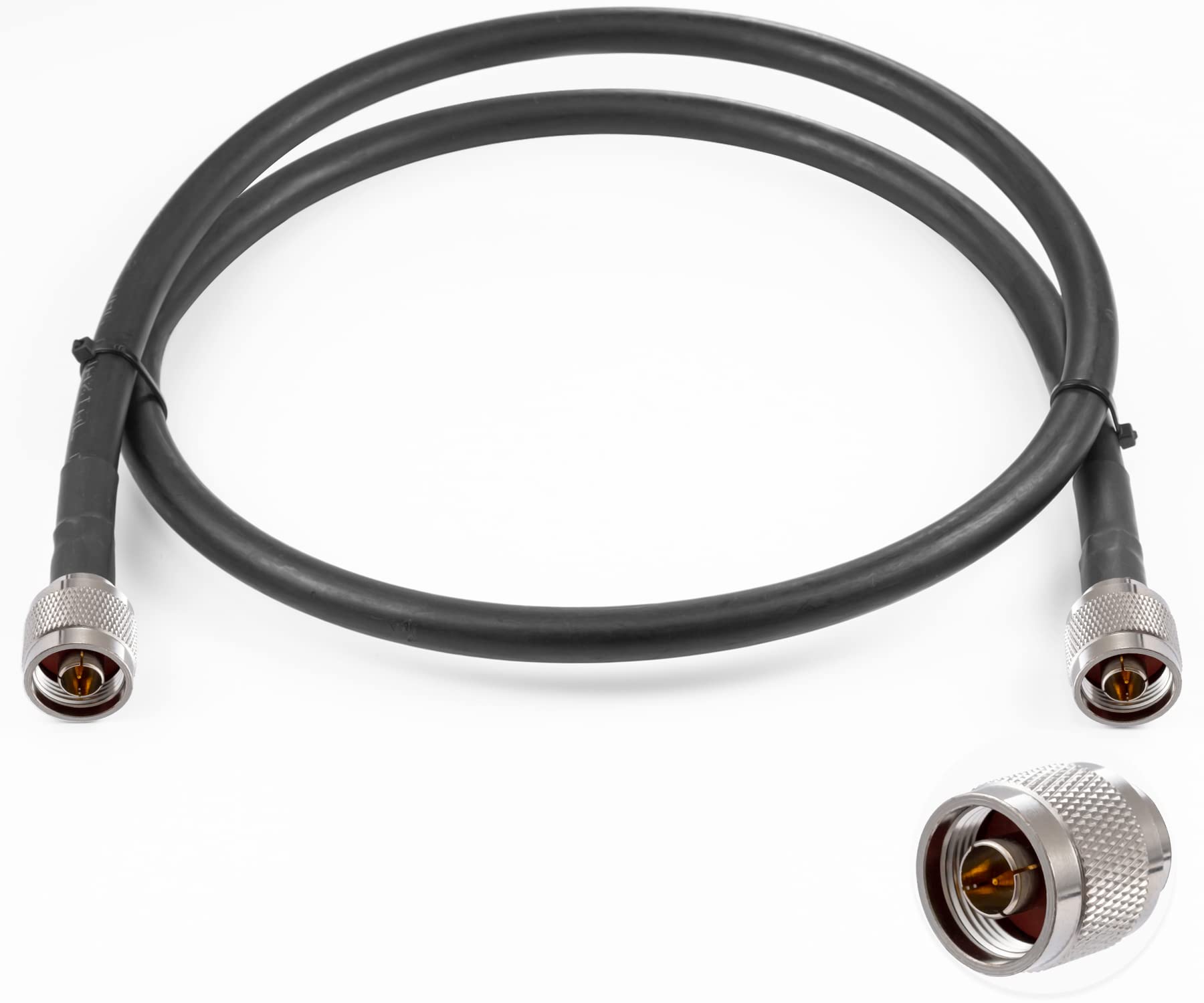 Vecys N to N Male Jumper N Male to Male Low Loss Coaxial Cable VLMR400 3FT/1M for 3G 4G 5G LTE Antenna Ham Radio GPS WiFi