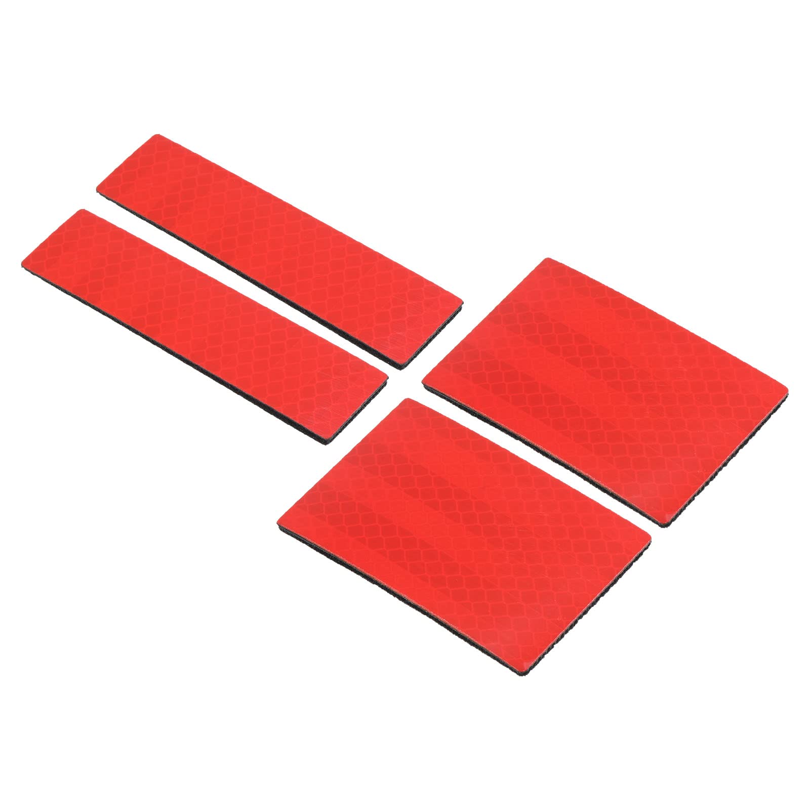 PATIKIL Reflective Patch 1x4 2x3, 4 Pcs Hook and Loop Fastener Safety Appliques for Night Sportsperson Worker Hiker, Red