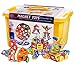 GLOUE 254 PCS Magnetic Building Blocks,Have 200-Piece Magnetic Tiles And 54-Piece Letter Card(Can Be Mounted)- Deluxe Building Set