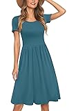 AYIFU Womens Short Sleeve Empire Waist Dresses