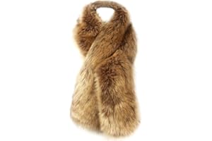 Dikoaina Women's Winter Fake Faux Fur Scarf Wrap Collar Shawl Shrug
