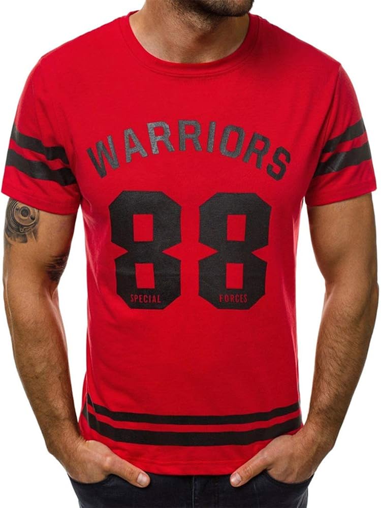 Aniywn Men's T-Shirt Summer Loose O-Neck Letters Printed Shirt Short Sleeve Top Casual Streetwear