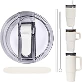 Replacement Leak Proof Tumbler FLIP Lid With Straw - Fit For Stanley ProTour Quencher and Quencher H2.0 20oz,30oz Tumbler (Polar, 20oz and 30oz)