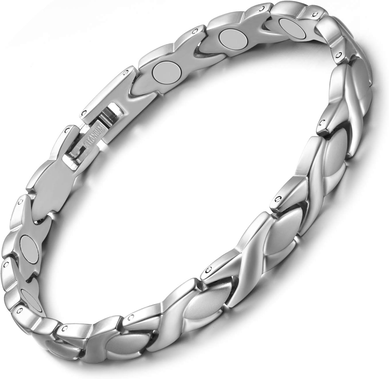 Jeracol Magnetic Bracelets for Women,Super Light Titanium ladies Magnetic Bracelets with 3500 Gauss Magnets,Adjustable Wristband with Removal Tool & Jewellry Gift Box