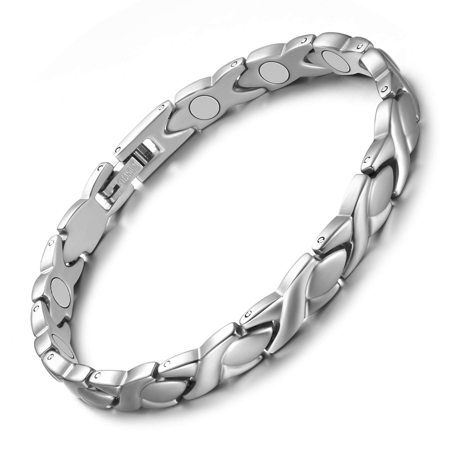 Jeracol Magnetic Bracelets for Women,Super Light Titanium ladies Magnetic Bracelets with 3500 Gauss Magnets,Adjustable Wristband with Removal Tool & Jewellry Gift Box