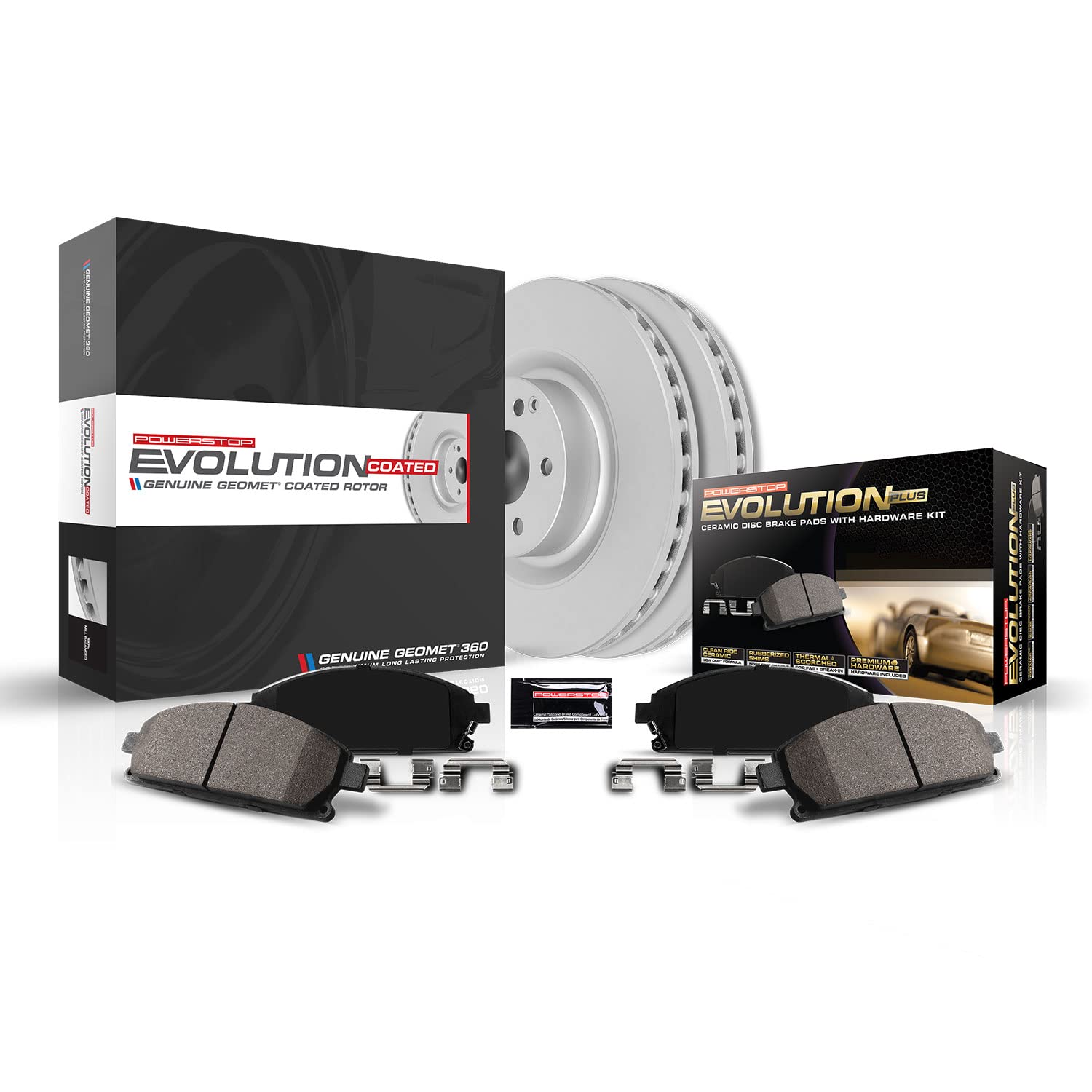 Photo 1 of Power Stop CRK8873 Rear Geomet Coated Brake Rotors and Pads Brake Kit For Grand Wagoneer 2022-2023, Grand Wagoneer L 2023, Wagoneer 2022-2023, Wagoneer L 2023, Ram 1500 2021-2023 [App Specific]
