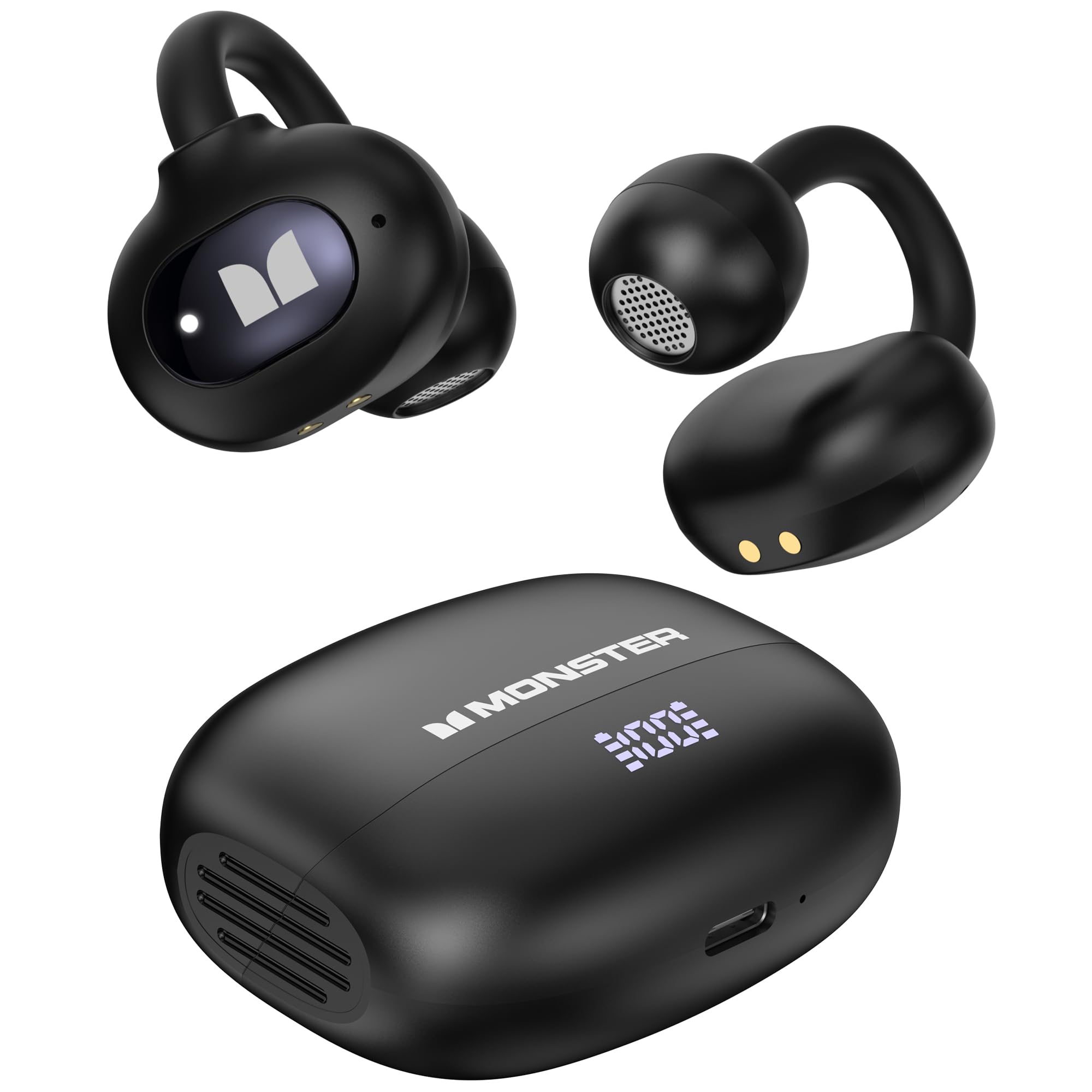 Photo 1 of Monster Open Ear AC339 Earbuds, Bluetooth 6.0 Earphones Stereo Sound, Open Ear Clip Wireless Earbuds 40 Hours Playback,Touch Control, IPX6 Waterproof