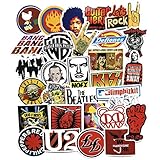 Cool Rock Punk Music Band Vinyl Laptop Stickers Car Skateboard Motorcycle Bicycle Luggage Guitar Bike Decal 52pcs Pack