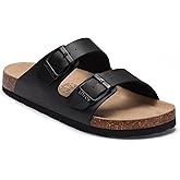 Litfun Women's Cork Footbed Sandal Summer Slip On Slide Sandals with Adjustable Buckle