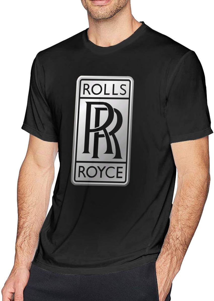 Mens Rolls Royce Silver Logo T Shirt Half Sleeve Round Neck Shirt