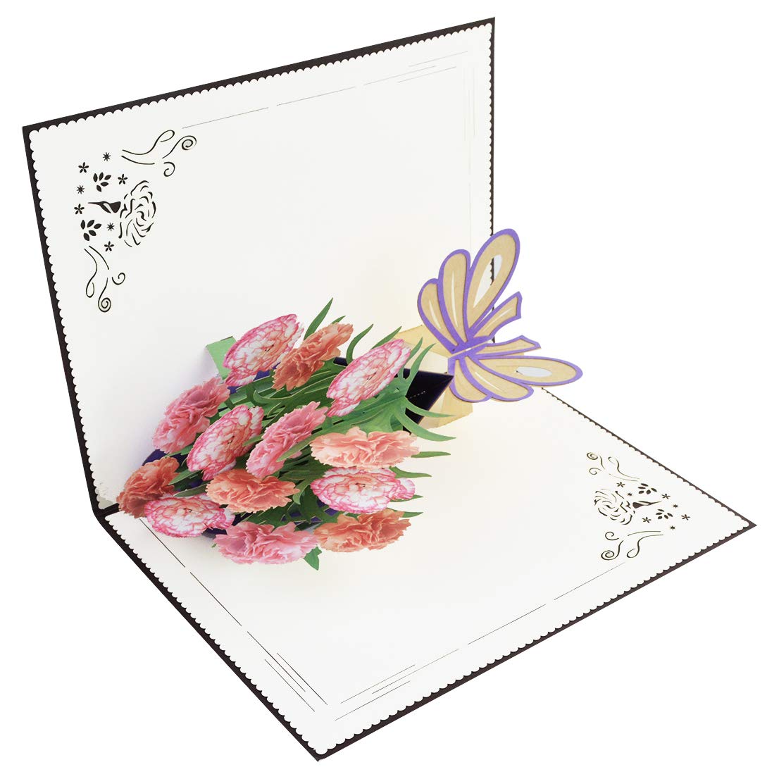 Tongcloud Carnation Blossom Pop Up Cards, Mother\'s Day Card,3D cards with Envelope Sticker for Mother\'s Day,Mother’s Gifts