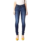 Kan Can Women's Mid Rise Skinny Jeans KC7085