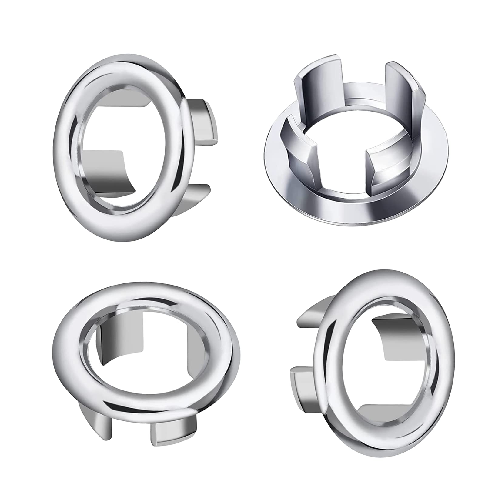4 PCS Sink Overflow Ring Round Overflow Hole Cover Basin for Bathroom Kitchen Sink Overflow Drain Cap Cover Sink Hole Round Overflow Cover Basin Trim Overflow Drain Cap Cover