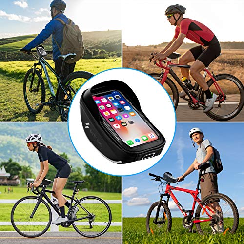 omitium-Bicicleta-Manillar-Bolsa-Impermeable-Soporte-para-telefono-movil-para-Manillar-Marco-Sillin-de-Bicicleta-para-iPhone-8-Plus7-PlusGalaxy-S7S6-etc-hasta-55-Pulgadas-Smartphone--Negro