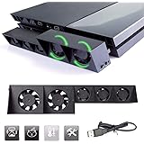 LinkStyle PS4 Cooling Fan, USB External Cooler 5 Fan Turbo Temperature Control Cooling Fans for Sony Playstation Gaming Console