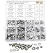 525pcs M4 M5 M6 Bolts Nuts Assortment Kit, Hex Head, 304 Stainless Steel, with Lock Washers and Flat Washers Assortment Kit