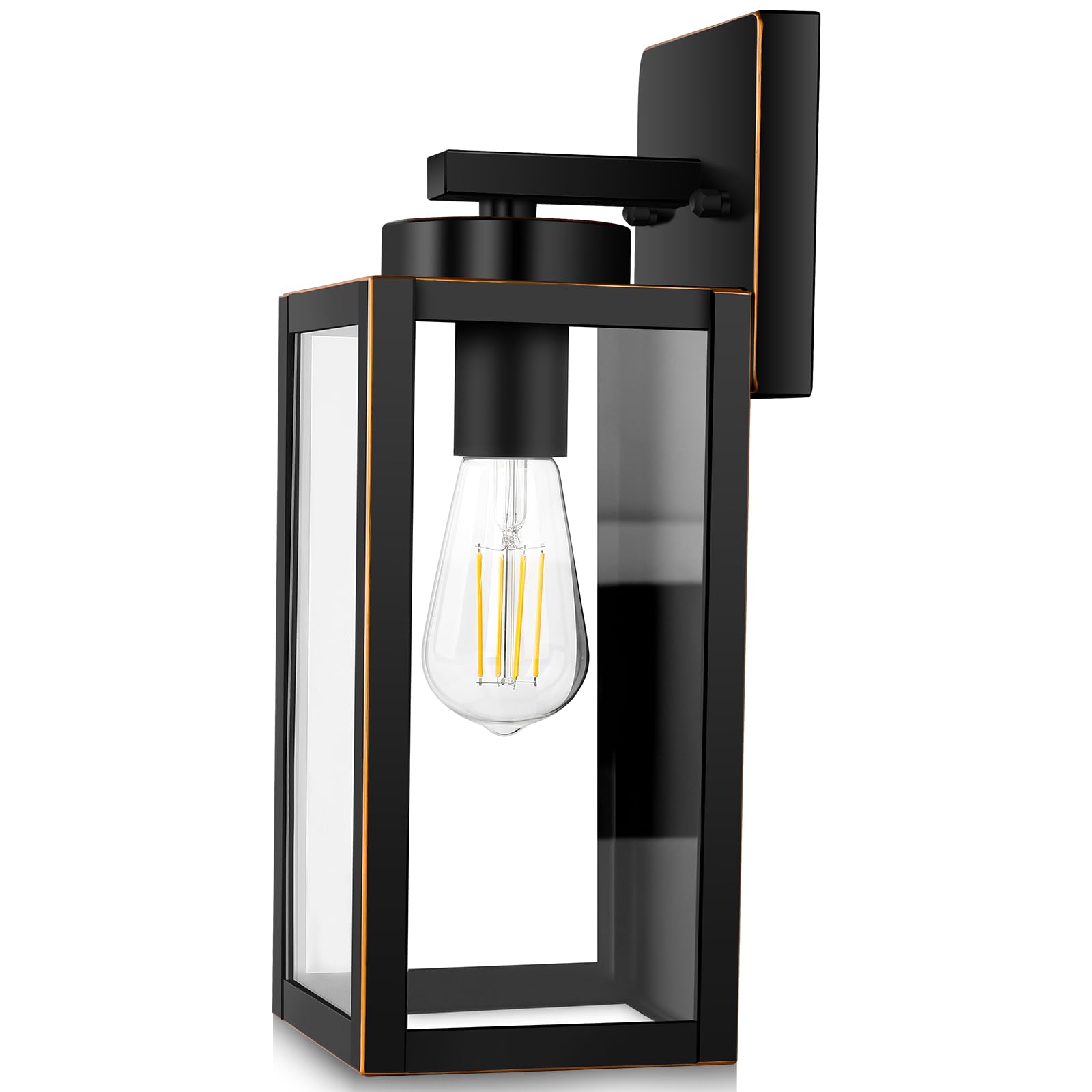 Photo 1 of BesLowe Outdoor Wall Light Fixtures, Exterior Waterproof Wall Lanterns, Bronze Porch Sconces Wall Mounted Lighting with E26 Sockets & Glass Shades, Modern Wall Lamps for Patio Front Door Entryway