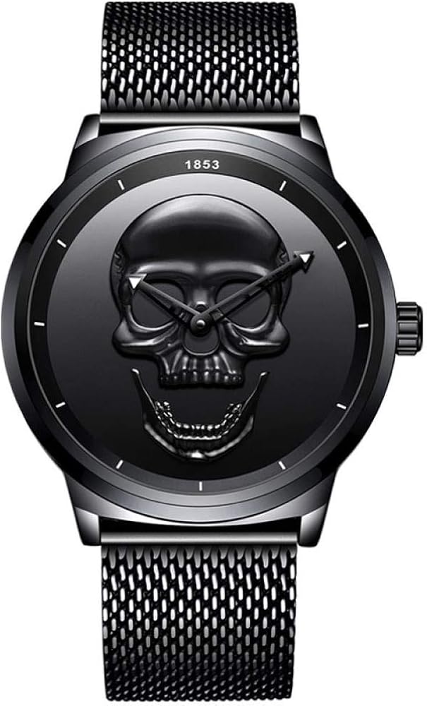 Men's Watches,Personalized Skull 3D Dial Quartz Watch Trendy Sports Men
