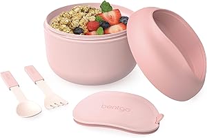 Bentgo Bowl - Insulated Leak-Resistant Bowl with Snack Compartment, Collapsible Utensils and Improved Easy-Grip Design for On