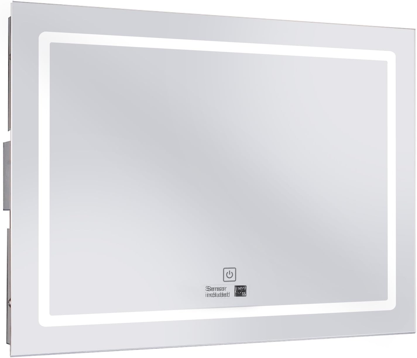 Bathroom Illuminated Mirror with Demister Device Warm & Cold LED Light Adjustable Shaver