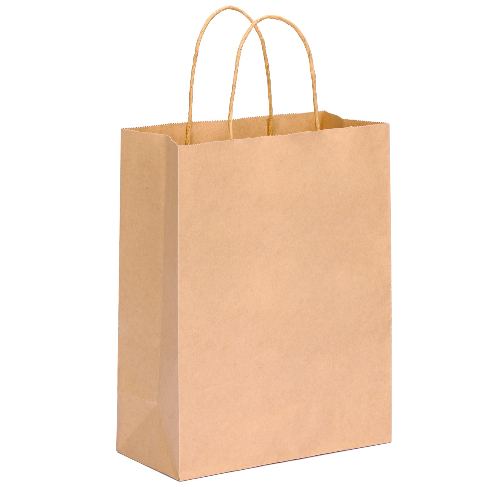 Photo 1 of OUTUXED 60pcs Brown Gift Bags, Kraft Paper Bags with Handles, 7.1x3.6x9.3in Medium Size Brown Paper Bags for Retail, Gift Wrapping, and Shopping