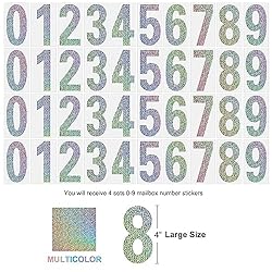 Reflective Mailbox Numbers for Outside, 4 Sets