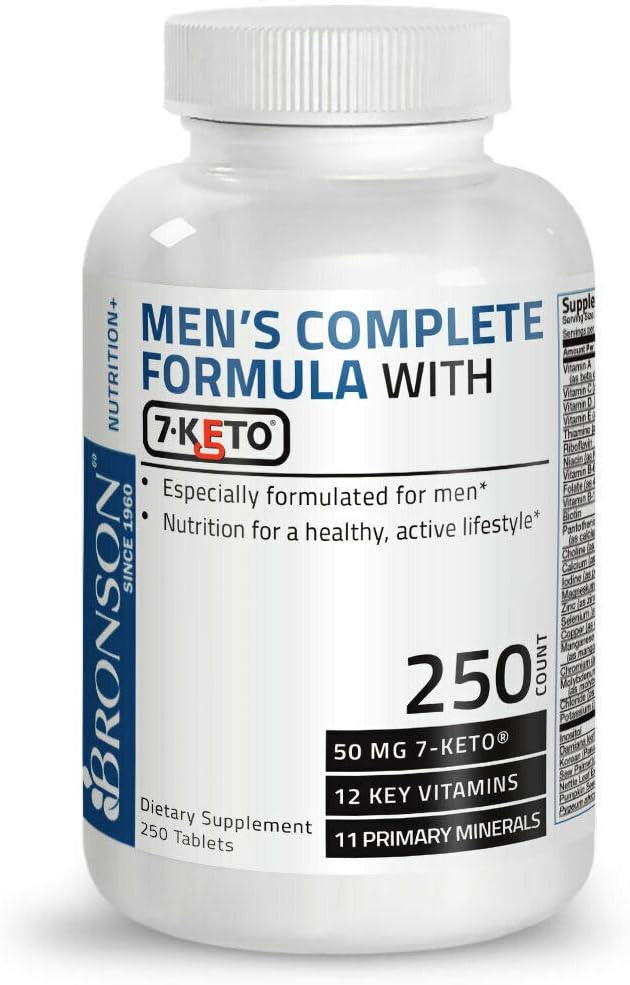 Bronson Men's Complete Multivitamin Formula with 7-Keto, 250 Tablets