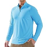 HCYXMFC Men's UPF 50+ Sun Shirt Long Sleeve 1/4 Zip Quick Dry UV Fishing Shirt Athletic Pullover for Workout, Running, Hiking